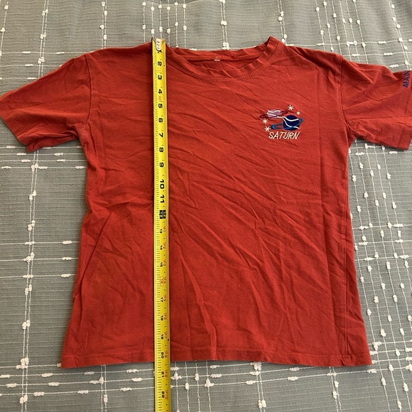 Mainbooth red orange Saturn Graphic T-Shirt size S (see measurements) - Picture 7 of 9